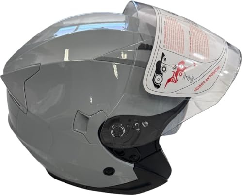 TOP DRIVE Casco Jet Moto Scooter Omologato ECE 22 Città DOPPIA VISIERA Antigraffio TG M