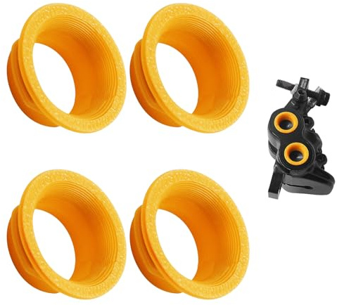 4-teiliges Fahrrad-Bremssattelabdeckungs-Set, farbiger Abdeckring, Vierkolben-Bremssattel-Set, farbiges Bremssattelring-Set, geeignet für hydraulische Vierkolben-MT5 MT7 Fahrradbremsen (orange)