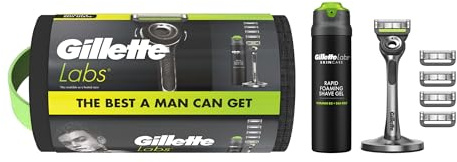 GilletteLabs Men's Razor, 1 Handle & 5 Blade Refills