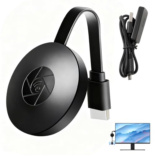 Adaptador HDMI Inalámbrico 1080P Dongle WiFi 2.4GHz, Chromecast TV Dongle HDMI Miracast/Airplay y DLNA Compatible con Android, iOS, Windows, Mac para Monitor, TV y Proyector