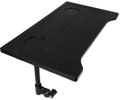 CONGARTENO Table pour Fauteuil Roulant Pliable avec Porte-gobelet Amovible, Plateau Léger en Plastique Noir, Accessoire Pratique pour Repas à Domicile, Convient aux Adultes en Mobilité