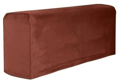 MDSIOKHJ Sofa-Armlehnenbezüge 2Pcs Velvet Removable Armrest Covers Stretch Chair Sofa Arm Protectors Armchair Solid Color Couch Cover(Brown)