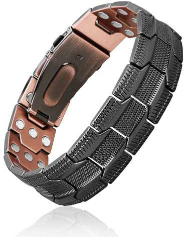 BioMag Herren-Magnetarmband aus 99,99% Rein-Kupfer, Magnetfeldtherapie-Armband mit Gratis Größenanpassungswerkzeug für individuelle Handgelenklänge