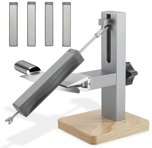 HIUYRFS Messerschärfer Profi Set mit Fest-Winkel 10-30°- Diamant Messerschleifer manuell - Schärfsystem Set mit 2 Doppelseitige Diamantschleifblöcke