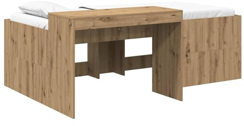 vidaXL Hochbett mit Schreibtisch für Kinder Artisan-Eiche