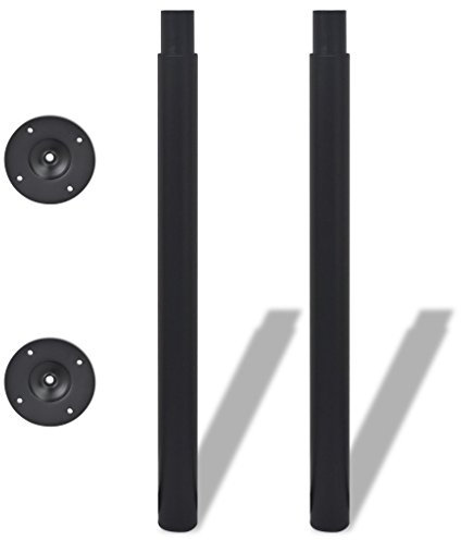 Festnight 2er Set Höhen Verstellbar Tischbein Tischbeine Teleskopfuß Tischfuß Schwarz 710 mm bis 1100 mm