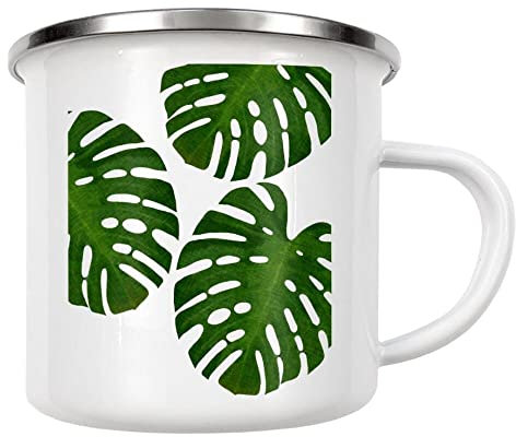 artboxONE Emaille Tasse Monstera Palm II von Orara Studio - Emaille Becher Natur