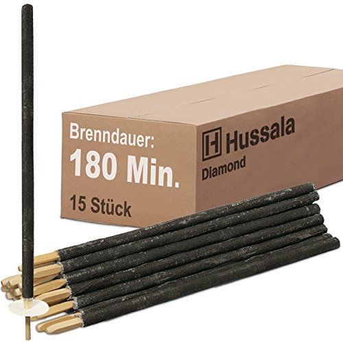 Hussala Diamond Party XXL Wachsfackeln Brennzeit 180 min [15 Stück]