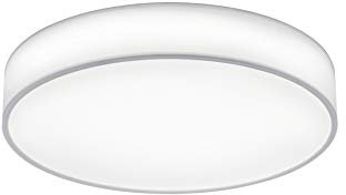 lightling modern LED-Deckenleuchte Chantal mit integriertem 40W LED Leuchtmittel (A+) und Fernbedienung (dimmbar und Lichtfarbe verstellbar), Stoffschirm weiß, ø 60 cm, Höhe: 10 cm