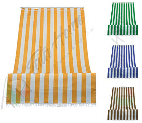 Tenda da Sole a Righe per Balcone Veranda o Terrazzo con Anelli e Ganci Tessuto Resistente da Esterno Misura cm 280x300 Colore Giallo