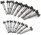 Mengshen Brocas Forstner 15-35mm 16PCS, Carbón Acero al Tungsteno Titanium Recubierto Sierra para Taladrar Madera HSS Punching Bit Losas de Madera Conjuntos de Perforación de Carburo Cementado