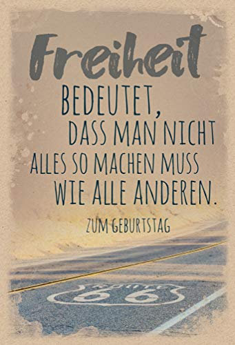 KE AV Exklusive Geburtstagskarte für Männer, stilvoll und einzigartig, B6 Format mit Umschlag, Motiv: Freiheit