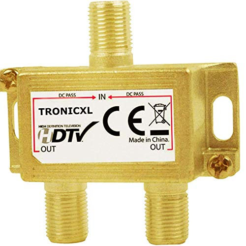 TronicXL Ultra Premium Einschleuseweiche sat/terrestrisch Satelliten-Einspeiseweiche zum Zusammenschalten von terrestrisch und Single LNB auf einen Ausgang DVB-T2 DVB-C UKW DAB+ Combiner 4K Diplexer