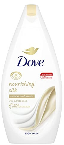 Dove Gel douche nourrissant en soie microbiome pour une peau plus douce et plus lisse après une douche 450 ml