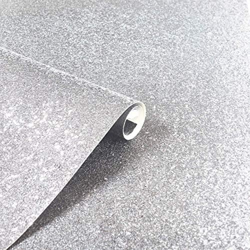 Arthouse Sequin Sparkle Silver Wallpaper for Living Spaces & Feature Walls, 6m x 0.53m Roll, 900900, Full Roll