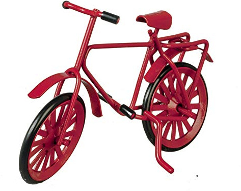 Puppenhaus Rot Metall Fahrrad Miniatur 1:12 Maßstab Gartenzubehör Klein