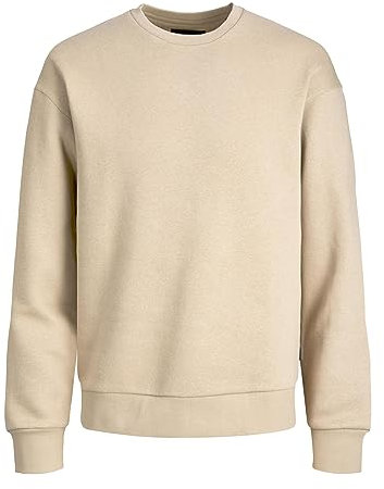 Herren Jack & Jones Basic Sweater | Langarm Shirt Rundhals Pullover | Warmer Jumper ohne Kapuze JJESTAR, Farben:Beige, Größe Pullover:XL