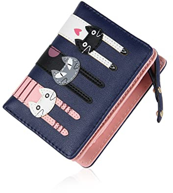 EVEOUT Damen Geldbörse PU-Leder Geldbeutel Süße Lange Geldtasche mit Münze Bifold-Geldbörse Kartenhalter für Mädchen