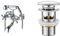 IBERGRIF M13052 Lucca, Mitigeur de Bain-Douche Retro, Robinet de Baignoire avec Double Poignée, Chromé, argent & M20502 vidage Salle de Bain, Bonde de Lavabo Pop Up, Chromé, Argent