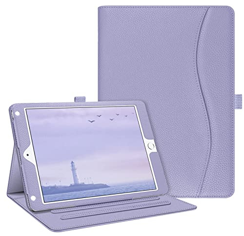 Fintie Custodia per iPad 6a / 5a generazione (modello 2018 2017, 9,7 pollici), iPad Air 2 / Air 1 (9,7 pollici) - [protezione angolare] multi-angolo visualizzazione stand cover con tasca, lilla viola