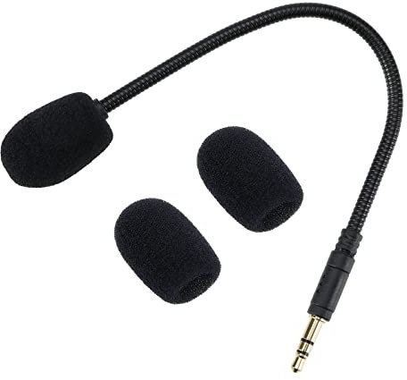 eMagTech Casque Microphone Remplacement Compatible avec Turtle Beach avec Manches Éponge Écouteurs Microphone Casque de Jeu Microphone Micro Accessoires, Noir
