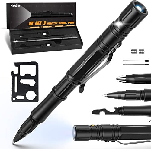 Geschenke für Männer Tactical Pen, Männergeschenke Vatertagsgeschenk 11 in 1 Taktischer Ttift mit Led Coole Gadgets für Männer, Geschenke für Papa Opa Geburtstagsgeschenk Geschenke Weihnachten