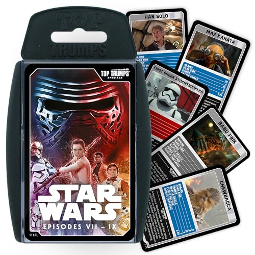 Top Trumps Star Wars Episodes 7-9 Special Card Game, Play With Rey, Han Solo, Chewbacca, Finn, Kylo Ren And General Leia Organa, Educational 2 Plus Players Makes A Great Gift Ages 6 Plus