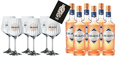 Oriental Deja Vu XXL Set - Aperitif 6x 0,7L (17% Vol) + 6x Stilglas Ballonglas Relief Glas Gläser Déjà-Vu - [Enthält Sulfite]