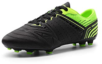 DREAM PAIRS Herren Fußballschuhe Jugen Trainingsschuhe Professionelle Stollen Spikes Cleats Outdoor Sport Football Schuhe,Size 43,SCHWARZ/NEONGRÜN,160859-M-E