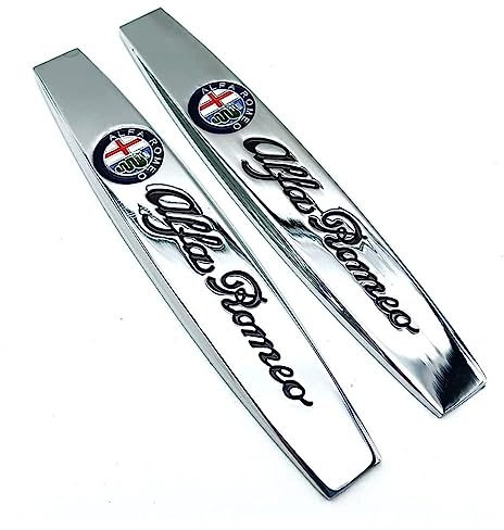 2 Stück Auto Aufkleber für Alfa Romeo 4C 8C 156 Giulietta Spider Giulia 159, Badge Emblem Aufkleber, Logo Abziehbilder Emblem Abzeichen Autoaufkleber Schriftzug Karosserie Emblem Zeichen Zubehör