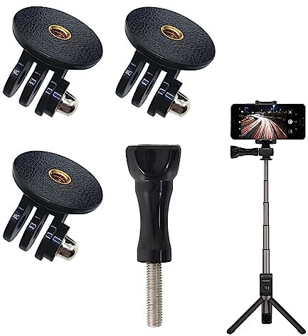 Adattatore per Treppiede con Viti Scanalate, Supporto per Treppiede in Alluminio Fotocamera Accessorio, Per Fotocamera Gopro Hero 10/9/8/7/6/5/4/3/3+/2/1 Session Sj4000 Sj5000 Xiaoyi Action Camera