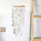 SYSUII Windspiel, Boho Deko Muschel Traumfänger Perlmutt Windspiele Garten Deko 60 * 40 * 13cm Capiz Muschel Kette Girlande hänge Deko für Fenster oder deko Wohnzimmer Garten Dekoration-Weiß