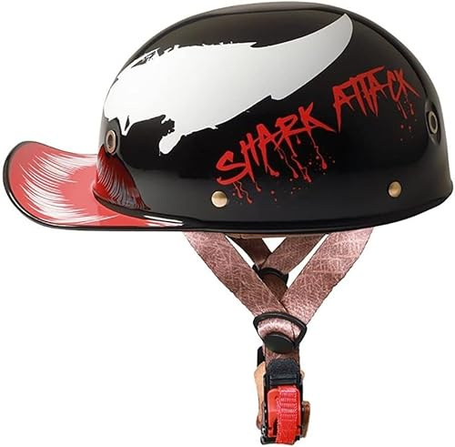 XRDSHY Halbschalenhelm Mit ECE-Zulassung Vintage Motorradhelm Baseball Cap Cruiser Chopper Scooter Helm Herren Retro Motorrad Halbhelm Damen Mofa Helm