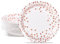 AIPartywar Party Paper Plates - 50 Pack Disposable White & Rose Gold, Foil Polka Dots, 9-Inch Dinner Plates for Graduation, Wedding, Birthday Parties