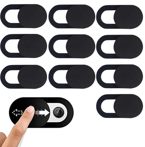 JTKREW Webcam Cover, Cache Webcam Slide Ultra-Mince pour Smartphones, Ordinateurs Portables, Macbook Pro, Tablettes, Protège Votre Vie Privée - Pack de 10