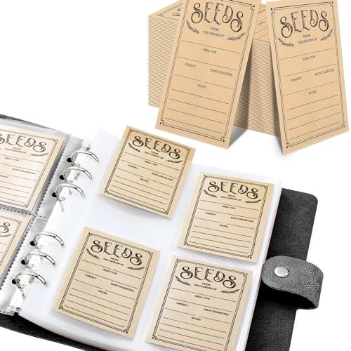 100 Samen-Aufbewahrung Umschläge, Selbstklebende Organizer für Garten, Samen-Spar-Umschläge, Aufbewahrungsbox,Sammelbinder und Organisation.Perfekt für jeden Gärtner, ideale Samen-Spar-Pakete(schwarz)