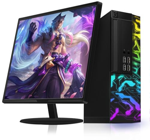 Dell Gaming Computer Desktop with New 24 Monitor, Quad Core I5 3.2G up to 3.6GHz, 16GB Memory, 512 GB SSD, 300M WiFi, Windows 11, RGB Refurbished Gaming PC Bundle (Renewed)