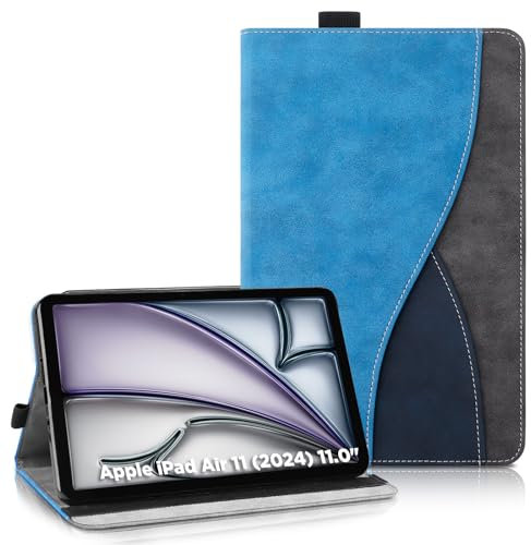 AsWant Custodia per iPad Air 11 Pollici M2 2024 - Pelle Ultra Sottile PU Case con Funzione Stand Tablet Protettiva Cover iPad Air 11 (Blu)