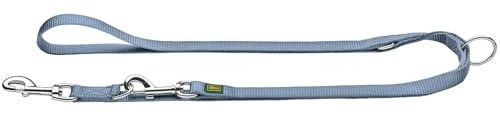 HUNTER Verstellbare Hundeführleine, Farbe: Rauchblau, 3-Fach verstellbar, Robustes Nylon, pflegeleicht, Größe: 25/200