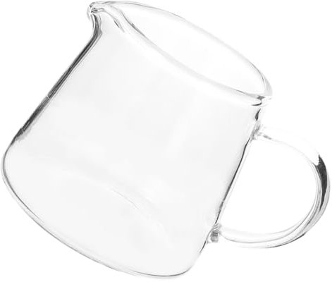 Amosfun 1stück Transparentes -milchkännchen Mit Henkel Für Latte Art Und Honigsoßen Praktischer Milchkrug Für Haushalt Doppelwandig Antiskalierend