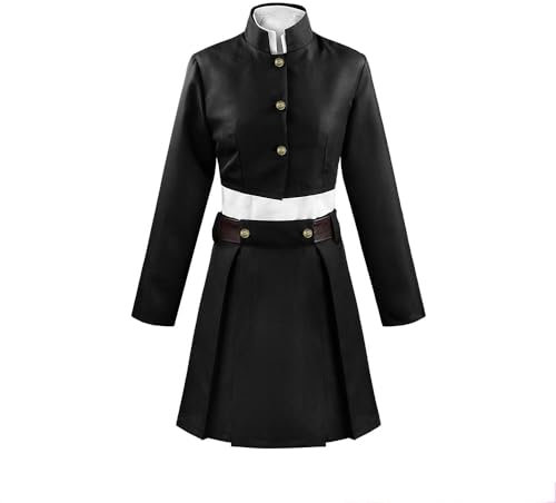 VUEHVO JJK Costume de Nobara Kugisaki - Perruque pour femme - Robe pour adulte - Jeu de rôle - Anime, carnaval, Halloween, fête - Costume de Nobara Kugisaki (noir) - Taille XXL