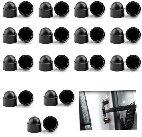 IGXX 30 PCS Cache-écrou Hexagonal, Cache-dôme d'écrou en Plastique Noir M10, Écrou et Boulon en Plastique Noir, Capuchons de Protection d'écrou de Boulon Hexagonal(M10 × 16 mm)