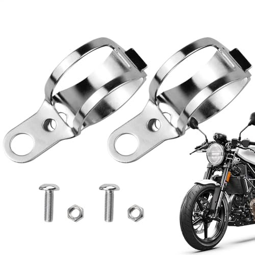 Motorbike Turn Signals Mount Bracket, Front Fork Indicator Mounts Tube Clamp Extension, 2X Motorcycle Turn Signals Indicator Light Bulb Lamp Mounting Brackets for Motorcycle
