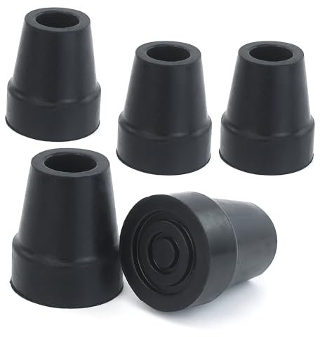 5 Stück Gummipuffer für Wanderstöcke, 19mm Gehstock Gummipuffer, Krücken Gummi, Walking Stöcke Gummipuffer, rutschfeste Gummispitzen für Wanderstöcke, Senioren Krücken, Stöcke, Gehstöcke