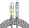 RAVIAD Multi Cavo di Ricarica [3M] 4 in 1 Multiplo Cavetto 240W PD con luce LED RGB USBC/USBA a Lightning, USBC/USBA a USB C Cavo di Ricarica per iPhone 16/15/14, Galaxy 24/23, Google Pixel, Pad