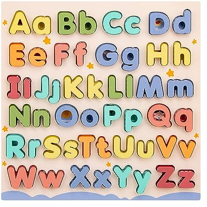 Pädagogisches ABC Puzzle Aus Holz, Vorschulspiel, Lehrrequisite, Groß Und Kleinbuchstaben, Lernen Sie Alphabet für Jungen, Mädchen, Vorschulkinde