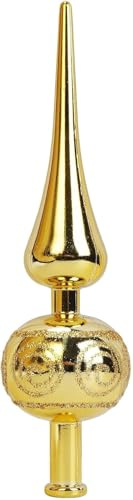 Vookkp Adorno Punta Arbol Navidad 23×6cm Christmas Tree Topper de Plástico Roja para el Abeto para Brindes Natal Decoracion Navidad Estrella ARBO (Oro)