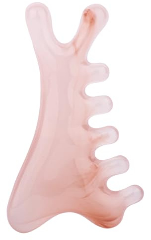 4-in-1 Multifunktional Gua Sha Massage Kamm, Langlebig Harz Kopfhaut Massage Kamm Wiederverwendbar Gua Sha Werkzeug für Kopf Gesicht Hals & Körper (Rosa)