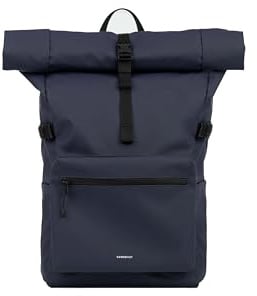 Sandqvist Stream Rolltop Backpack 16”, 34L, Navy, Waterproof Laptop Backpack, 16 Laptop Compartment, Recycled Materials