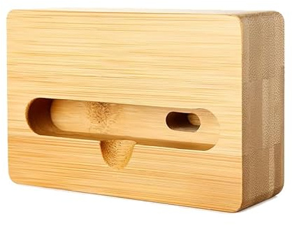 LifgWas Supporto per telefono in legno, amplificatore audio naturale, in legno massello, per telefono, scrivania, porta cellulare, per amplificazione audio senza fili e decorazione